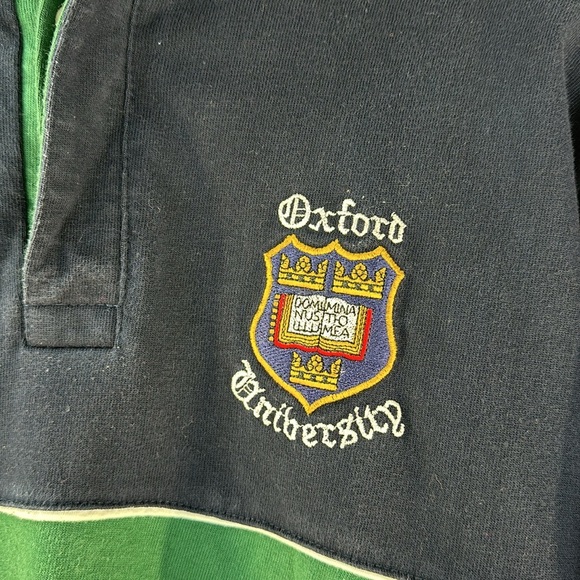 Oxford University Navy and Green Rugby Shirt - Picture 4 of 9